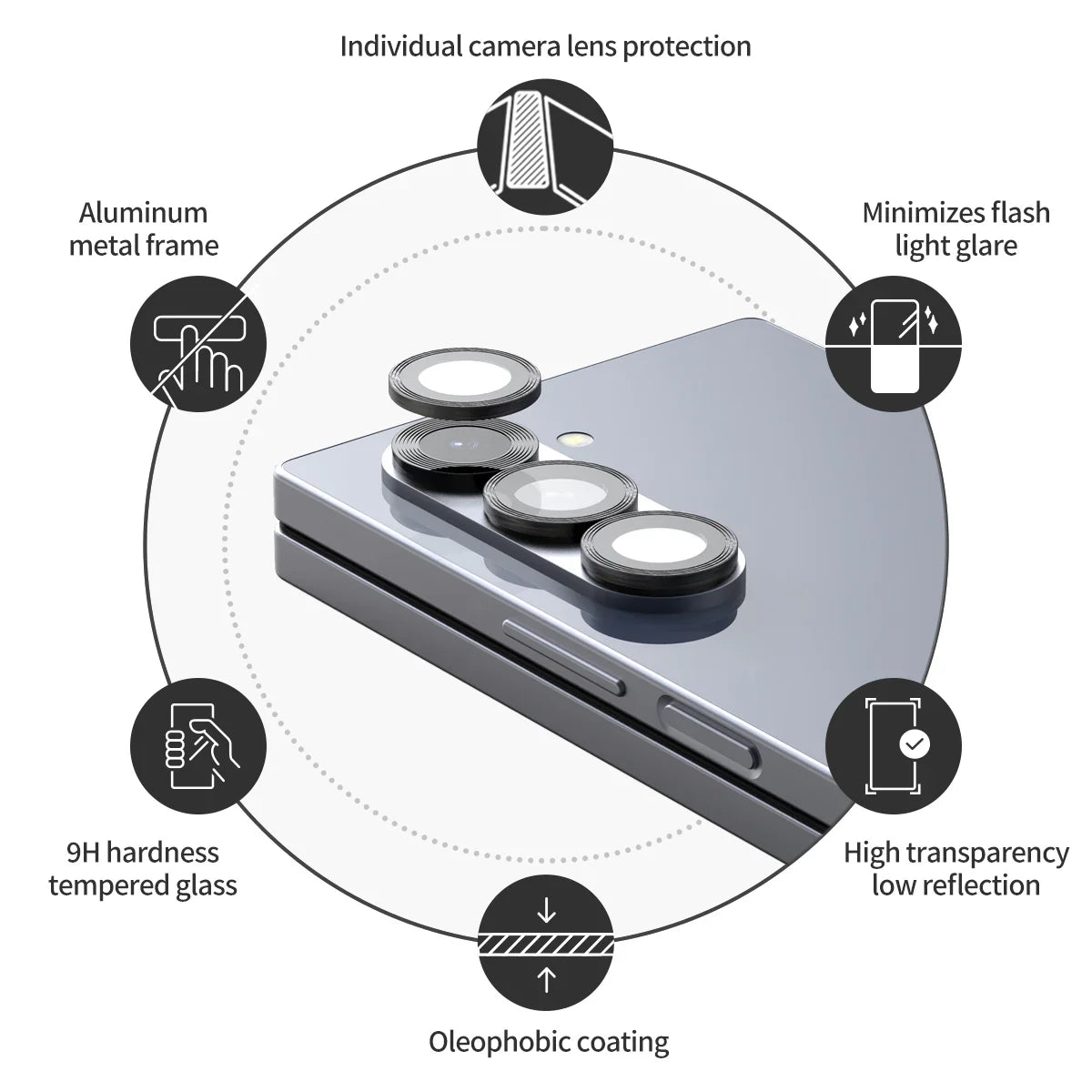 Araree Samsung Z Fold 6 Core Camera Metal Ring - Clear - Tashqila Araree Samsung Z Fold 6 Core Camera Metal Ring - Clear - Tashqila